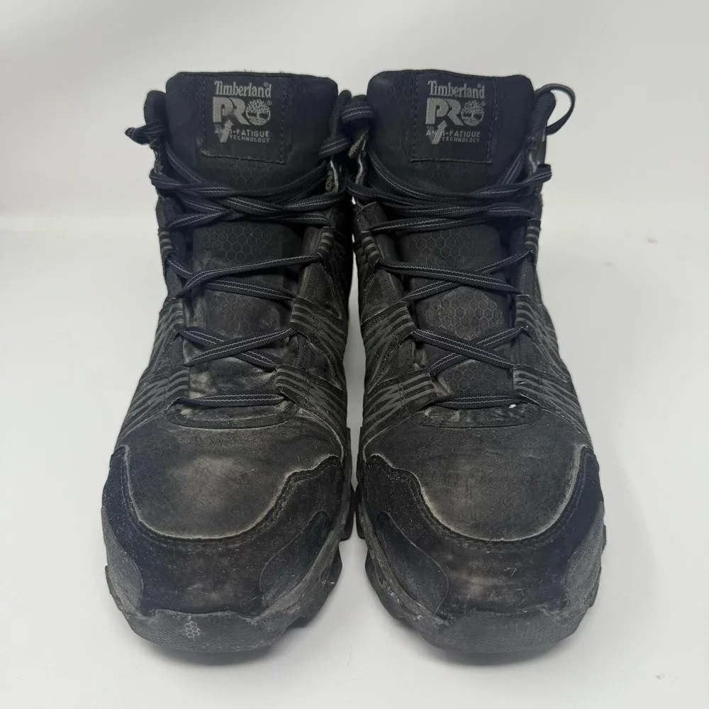 Timberland PRO Work Boots Mens Size 10.5 Black Nubuck Ankle Workwear A11QF